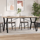 Dining Table Y-frame 180x90x75.5 cm Solid Pine Wood and Steel