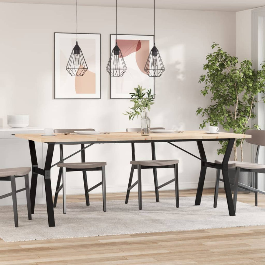 Eettafel Y-frame 200x100x75,5 cm grenenhout en gietijzer