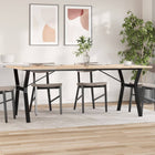 Dining table Y-frame 200x100x75.5 cm pine wood and steel