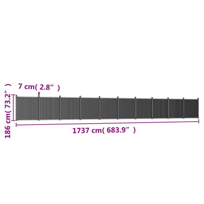 Schuttingpaneel 1737X186 Cm Hkc Grijs