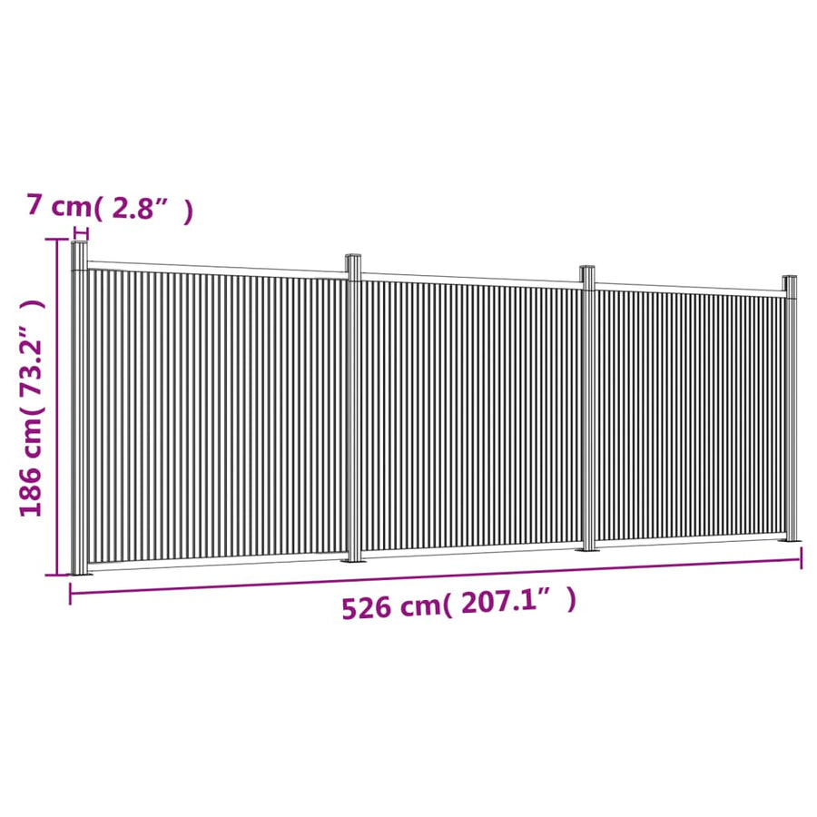 Schuttingpaneel 526X186 Cm Hkc Bruin