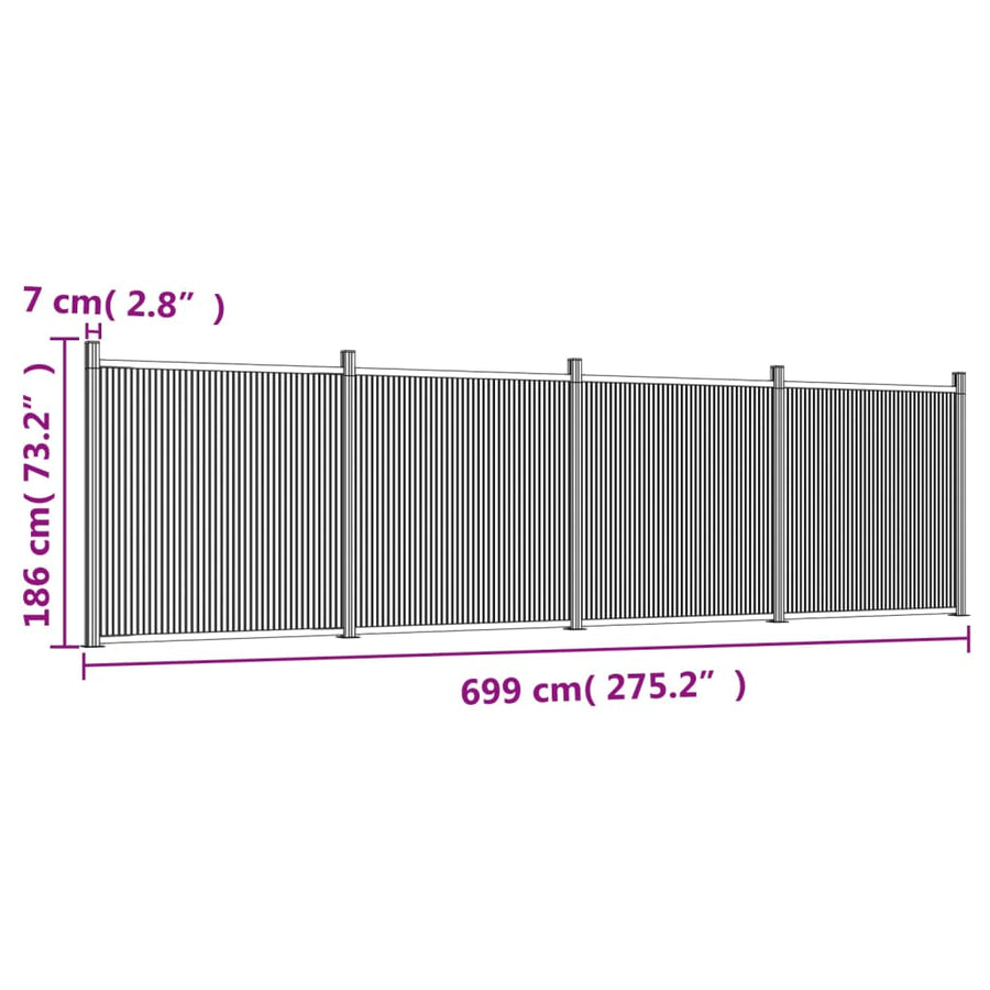 Schuttingpaneel 699X186 Cm Hkc Bruin