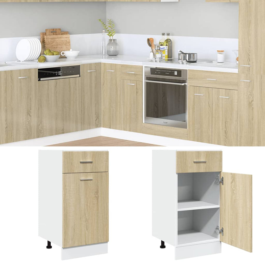 Onderkast met lade 40x46x81,5 cm spaanplaat sonoma eikenkleurig