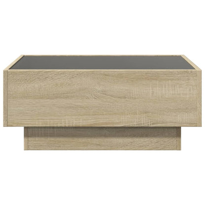 Salontafel met LED 70x50x30 cm bewerkt hout sonoma eikenkleurig