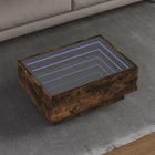 Coffee table with LED 70x50x30 cm engineered wood smoked oak color