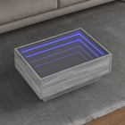 Coffee Table with LED 70x50x30 cm Engineered Wood Sonoma Oak Grey