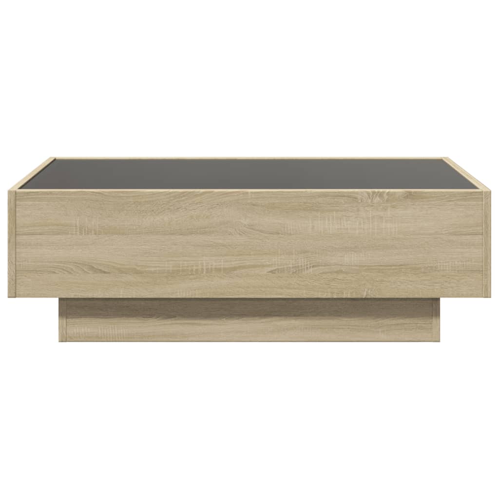 Salontafel met LED 90x50x30 cm bewerkt hout sonoma eikenkleurig