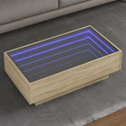Salontafel 90x50x30 cm bewerkt hout sonoma eiken LED