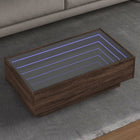 Salontafel 90x50x30 cm bewerkt hout bruin eikenkleurig LED