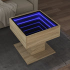 Salontafel 50x50x45 cm bewerkt hout sonoma eikenkleurig