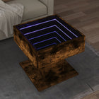 Coffee table with LED 50x50x45 cm engineered wood smoked oak color