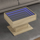 Salontafel 70x50x45 cm bewerkt hout sonoma eikenkleurig LED