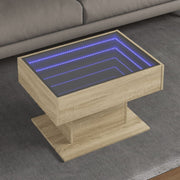 Salontafel 70x50x45 cm bewerkt hout sonoma eikenkleurig LED