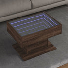 Salontafel 70x50x45 cm bewerkt hout bruin eikenkleurig