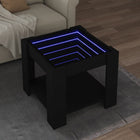 Coffee Table with LED 53x53x45 cm Engineered Wood Black
