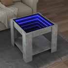 Salontafel 53x53x45 cm bewerkt hout betongrijs LED
