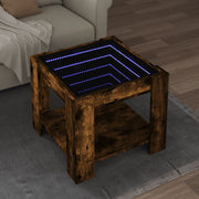 Salontafel 53x53x45 cm bewerkt hout gerookt eikenkleur