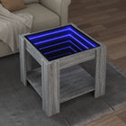 Coffee table with LED 53x53x45 cm engineered wood gray Sonoma oak