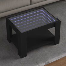 Salontafel met LED 73x53x45 cm bewerkt hout zwart