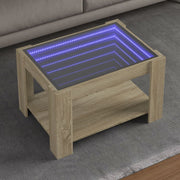 Salontafel 73x53x45 cm bewerkt hout sonoma eikenkleurig LED