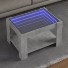 Salontafel 73x53x45 cm bewerkt hout betongrijs LED