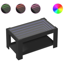 Salontafel met LED 93x53x45 cm bewerkt hout zwart