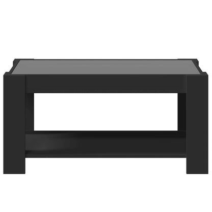 Salontafel met LED 93x53x45 cm bewerkt hout zwart