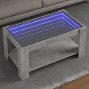Salontafel 93x53x45 cm bewerkt hout betongrijs LED