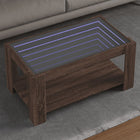 Salontafel met LED 93x53x45 cm bewerkt hout