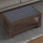 Salontafel met LED 93x53x45 cm bewerkt hout