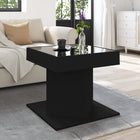 Salontafel 50x50x45 cm bewerkt hout zwart LED