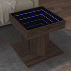 Salontafel 50x50x45 cm bewerkt hout bruin eikenkleurig LED