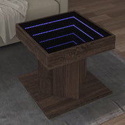 Salontafel 50x50x45 cm bewerkt hout bruin eikenkleurig LED