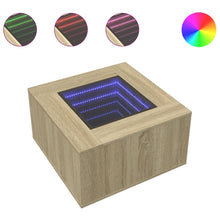 Salontafel met LED 60x60x40 cm bewerkt hout sonoma eikenkleurig