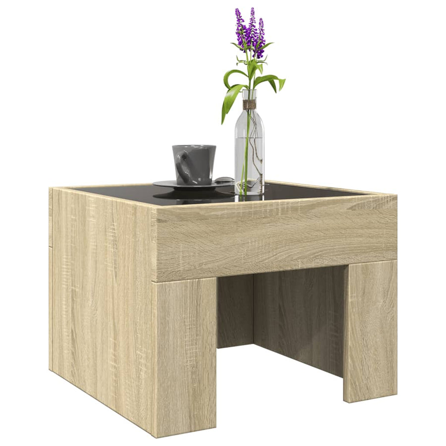 Salontafel met Infinity LED 40x40x30 cm sonoma eikenkleurig