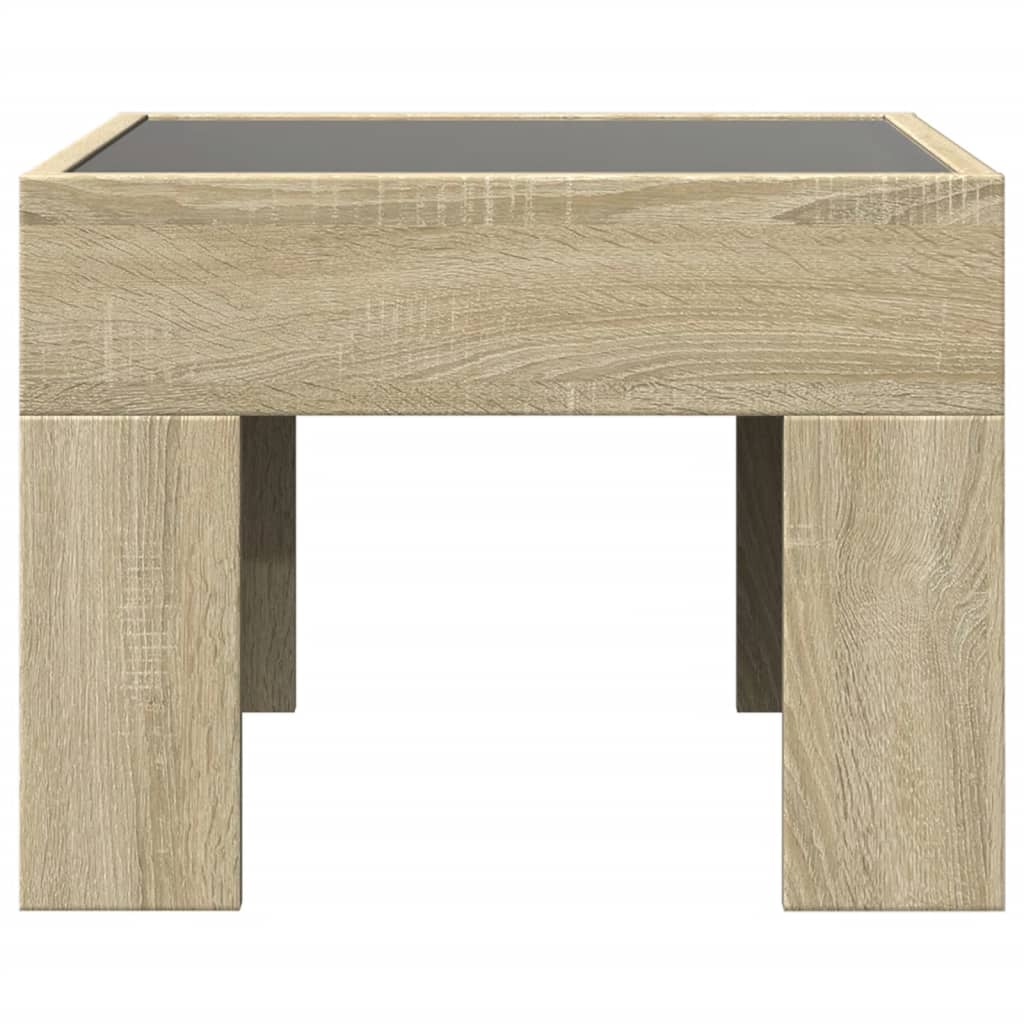 Salontafel met Infinity LED 40x40x30 cm sonoma eikenkleurig