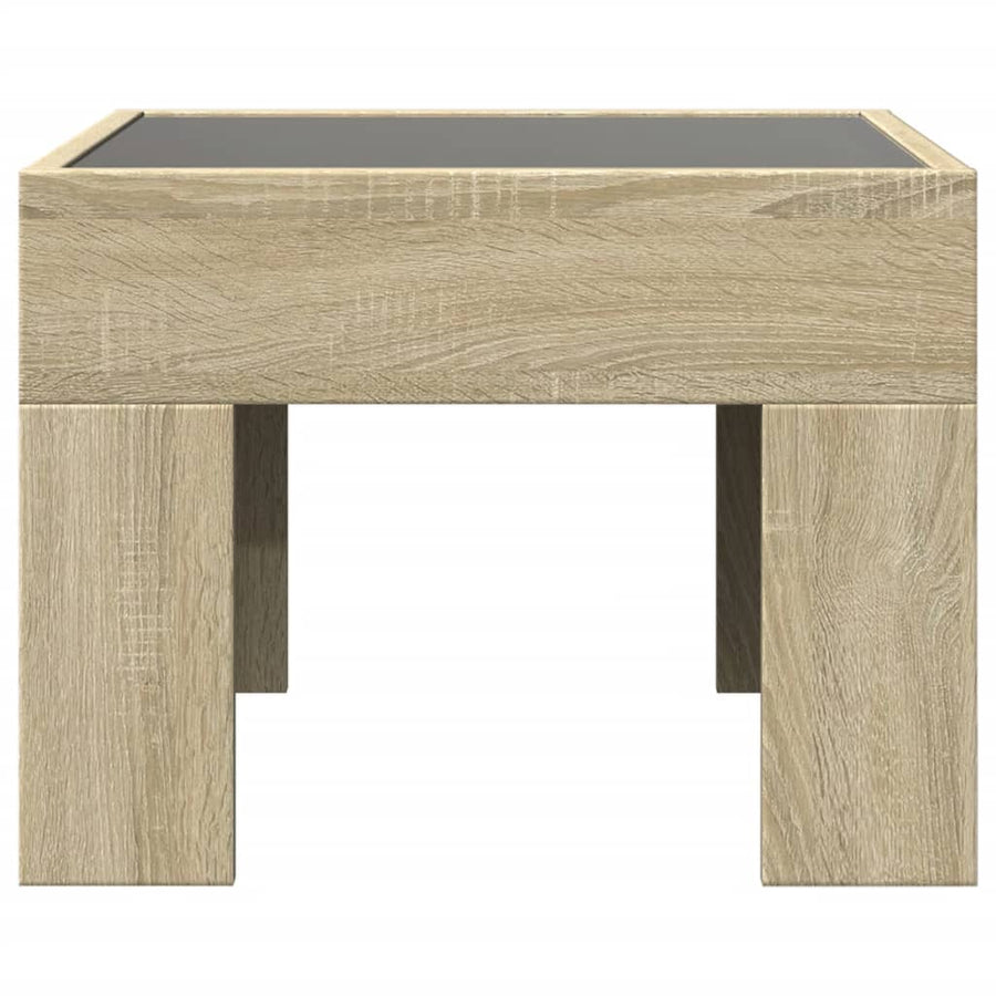 Salontafel met Infinity LED 40x40x30 cm sonoma eikenkleurig
