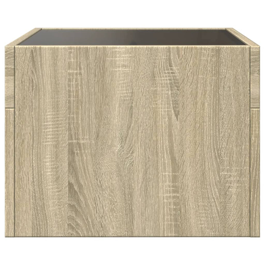 Salontafel met Infinity LED 40x40x30 cm sonoma eikenkleurig