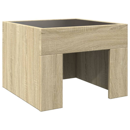 Salontafel met Infinity LED 40x40x30 cm sonoma eikenkleurig