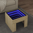 Coffee table with Infinity LED 40x40x30 cm sonoma oak-coloured