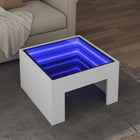 Salontafel 50x50x30 cm wit met Infinity LED