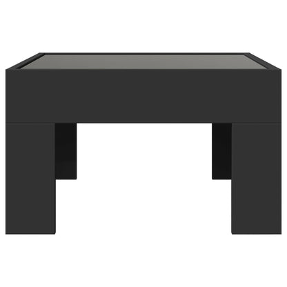 Salontafel met Infinity LED 50x50x30 cm zwart