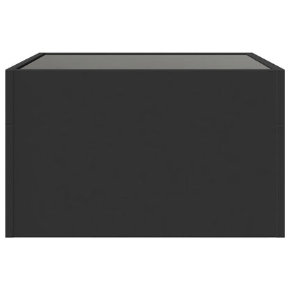 Salontafel met Infinity LED 50x50x30 cm zwart
