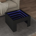 Salontafel zwart 50x50x30 cm met LED