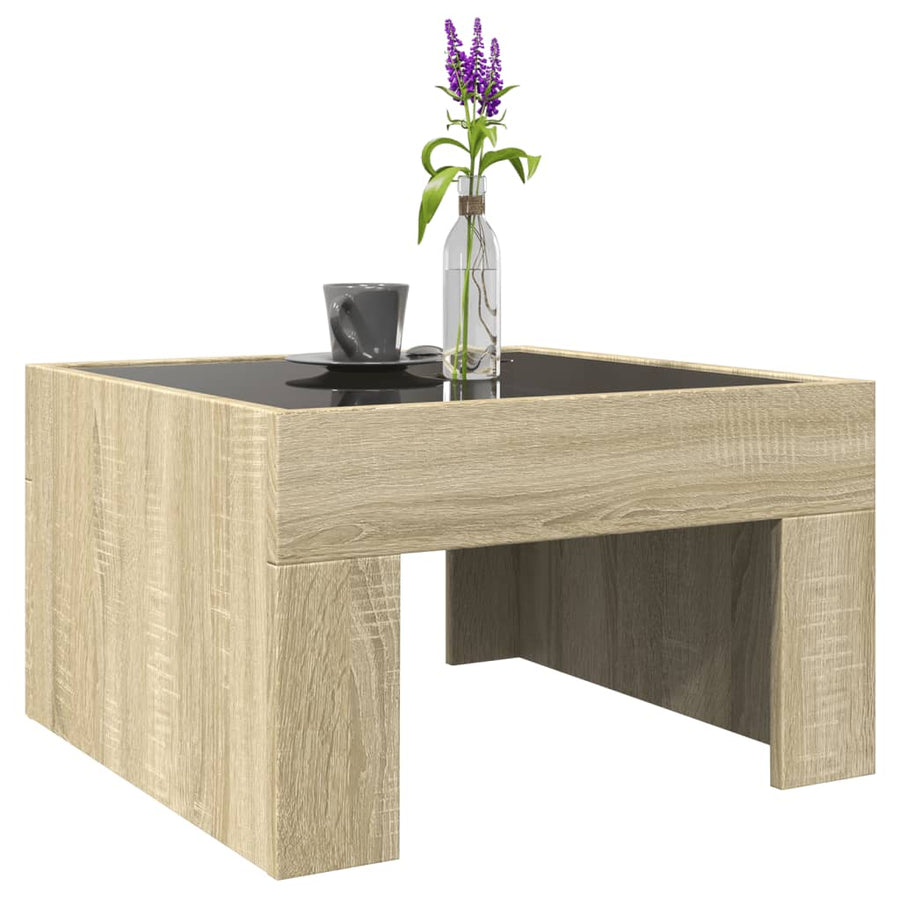 Salontafel met Infinity LED 50x50x30 cm sonoma eikenkleurig