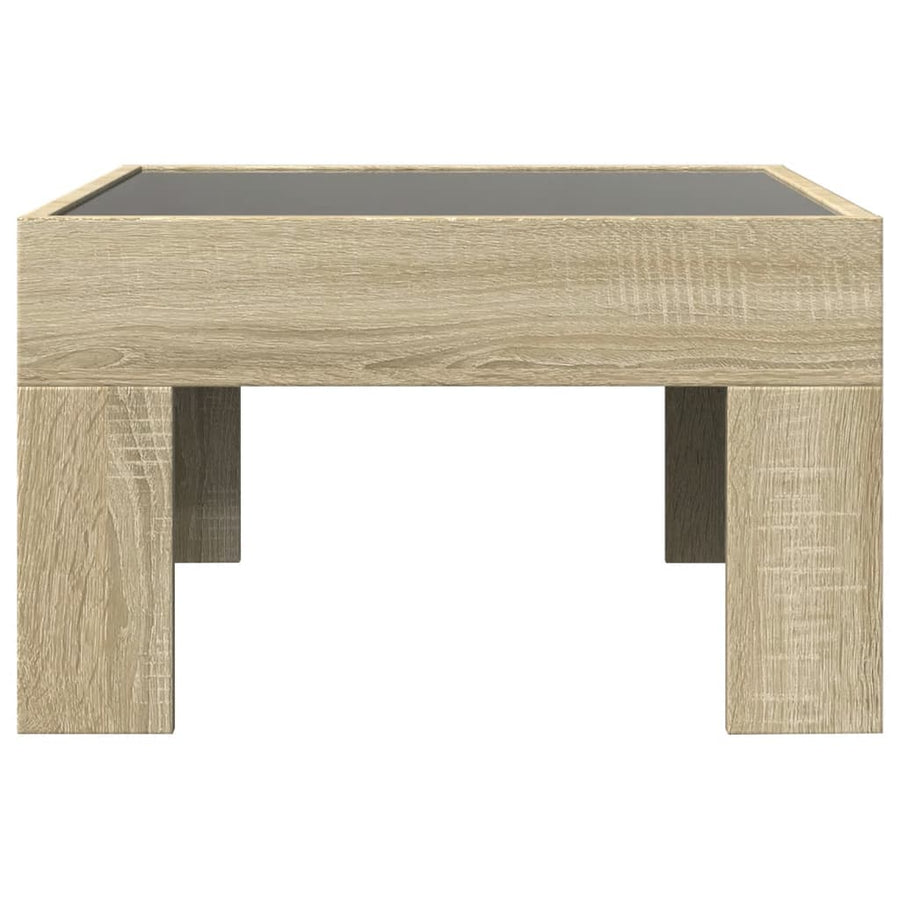 Salontafel met Infinity LED 50x50x30 cm sonoma eikenkleurig
