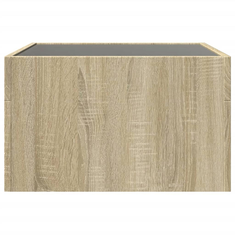 Salontafel met Infinity LED 50x50x30 cm sonoma eikenkleurig