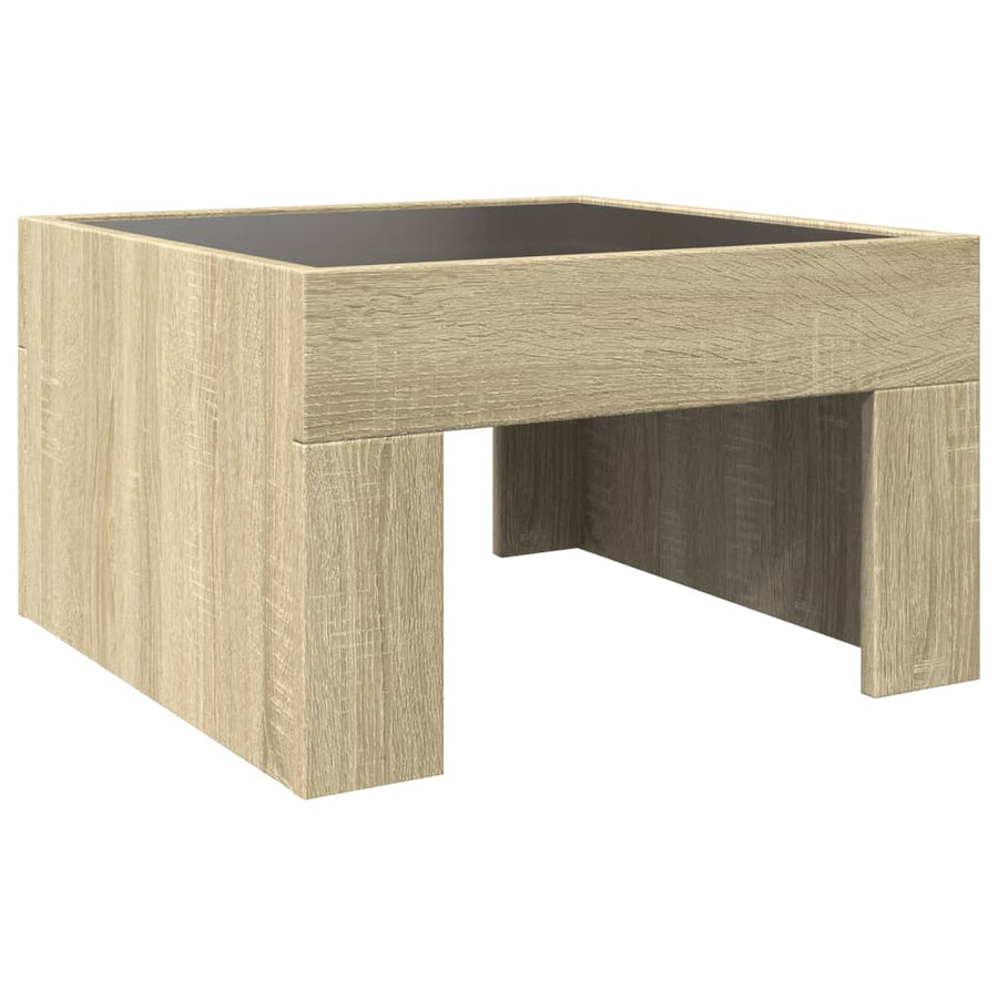 Salontafel met Infinity LED 50x50x30 cm sonoma eikenkleurig