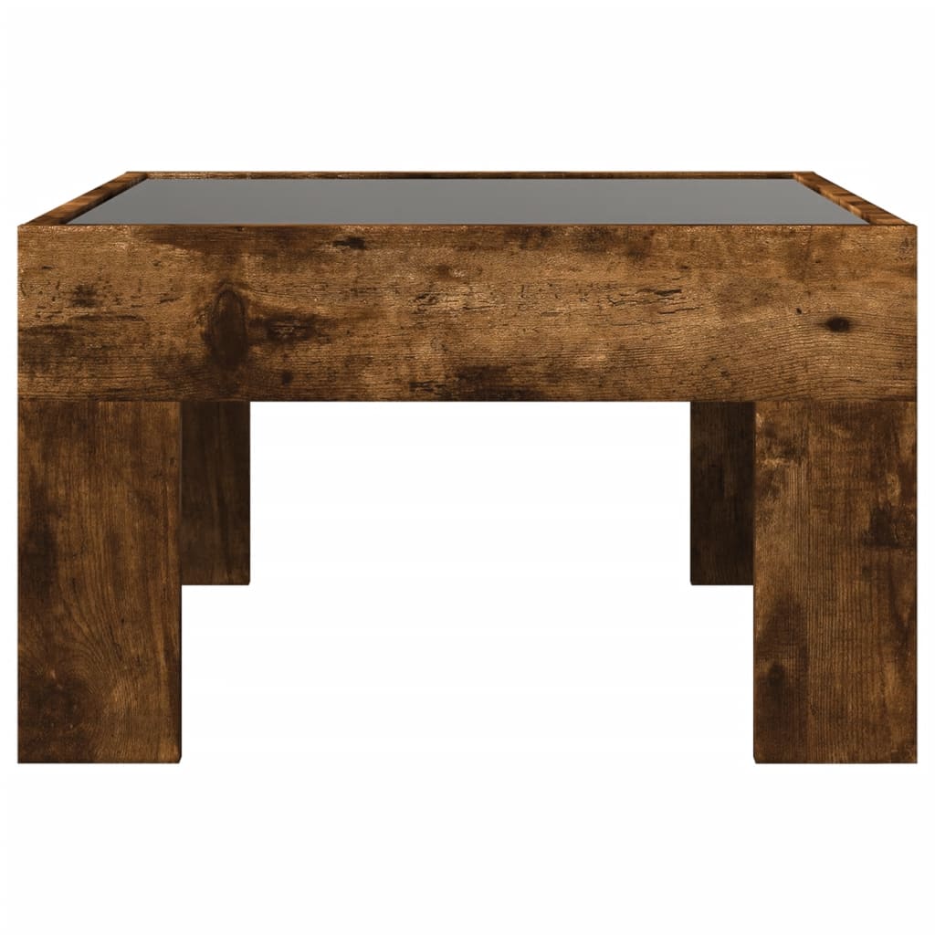 Salontafel met Infinity LED 50x50x30 cm gerookt eikenkleurig