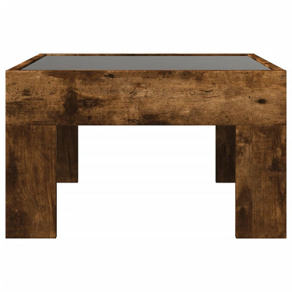 Salontafel met Infinity LED 50x50x30 cm gerookt eikenkleurig